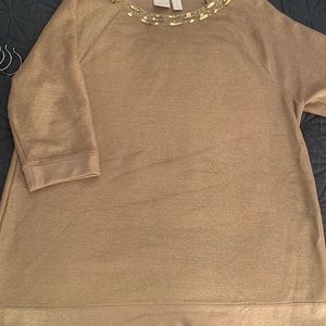Chico’s size 2 Gold jeweled top. Super comfy and cute!